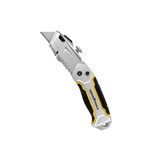 НОЖ СКЛАДНОЙ АВТО VERTEXTOOLS PROFI ТРАПЕЦИЕВИДНЫЙ, TPR, КОМПЛЕКТ 3 ЛЕЗВИЯ (1/ 12/ 72)