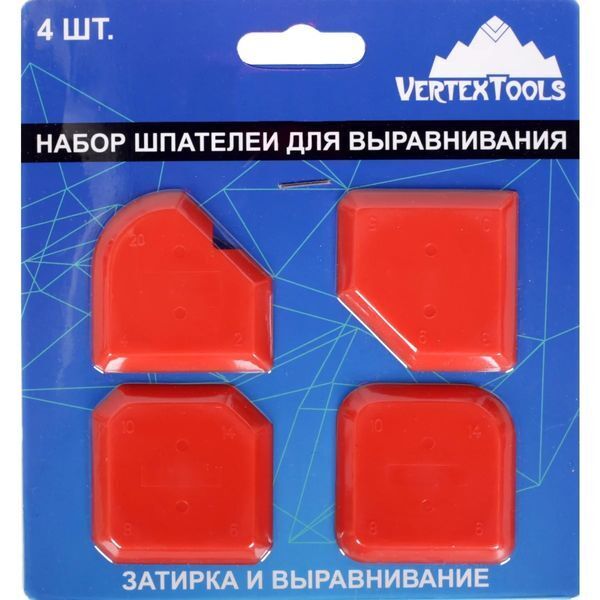 НАБОР ШПАТЕЛЕЙ ДЛЯ ВЫРАВНИВАНИЯ VERTEXTOOLS 4 предм. (1/ 40/ 320)